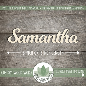 Custom Wood Word Sign, Wooden Name, Custom Laser Cut Wood Name, Nursery Decor, DIY Laser Cut Wood Shapes, Cutom Name Wood Word Cutout