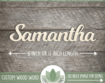 Custom Wood Word Sign, Wooden Name, Custom Laser Cut Wood Name, Nursery Decor, DIY Laser Cut Wood Shapes, Cutom Name Wood Word Cutout
