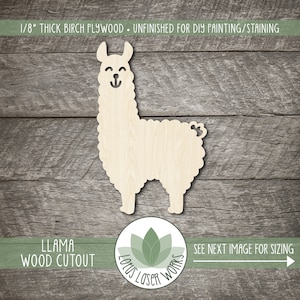 Llama Alpaca - Laser Cut Out Unfinished Wood Craft Shape ANML123 Llama Alpaca - Laser Cut Out Unfinished Wood Craft Shape ANML123