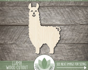 Llama Shape - Wood Cutouts For Craft Projects, Unfinished Laser Cut Painting Blanks