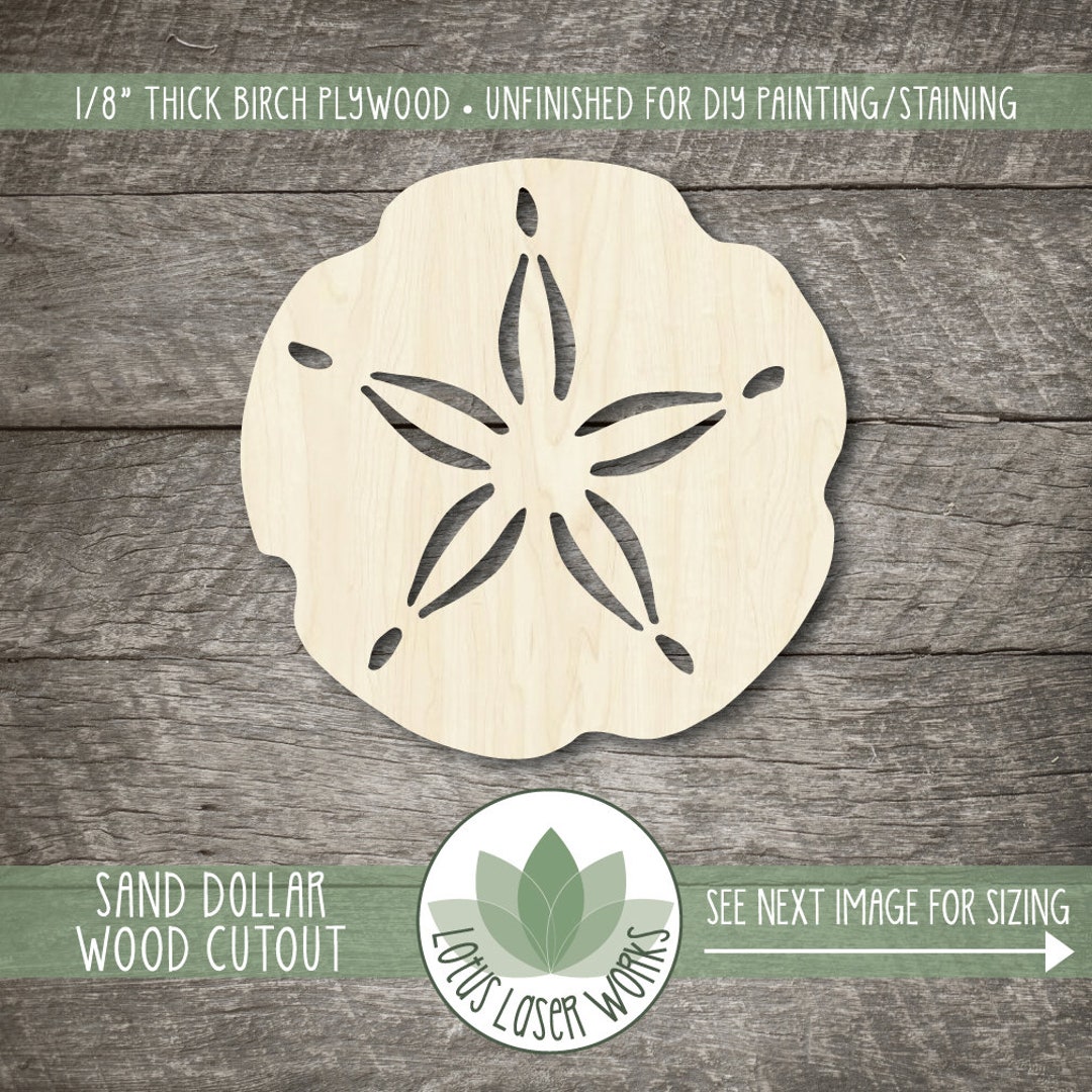 Wood Sand Dollar Cutout, Wooden Sand Dollar Shape, Sea Shape Cutouts ...