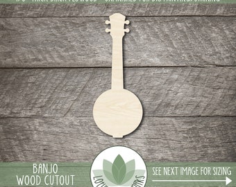 Banjo Wood Shape - Wooden Painting Blanks - Craft Cutouts
