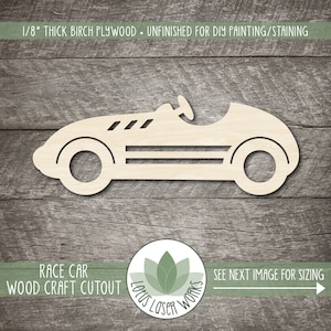Car Camper - Laser Cut Out Unfinished Wood Craft Shape CAR1 Car Camper - Laser Cut Out Unfinished Wood Craft Shape CAR1