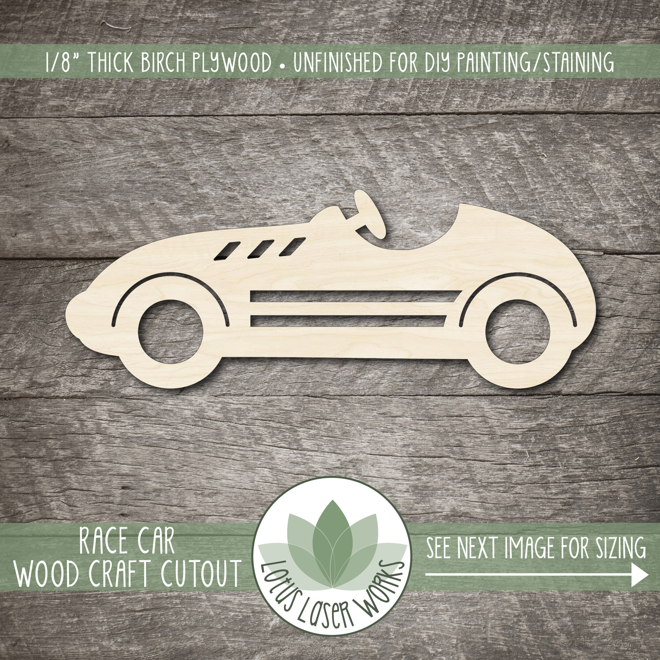 Car Camper - Laser Cut Out Unfinished Wood Craft Shape CAR1 Car Camper - Laser Cut Out Unfinished Wood Craft Shape CAR1