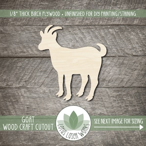 Goat Wood Shape - Laser Cut Blanks - Unfinished Wooden Craft Cutouts