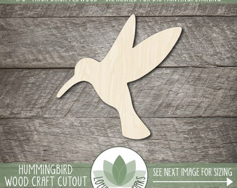 Hummingbird Shape: Wood Craft Supplies, Unfinished Cutouts For Crafting, Bird Blanks