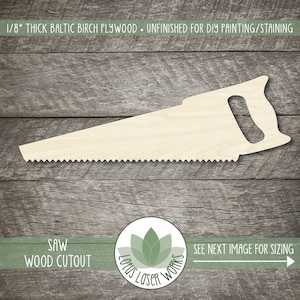 Handsaw Wood Cutout, Painting Blanks, Wooden Tool Shapes For DIY Craft Projects