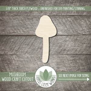 Mushroom Shape, Wood Cutouts For Crafts, Laser Cut PaintingBlanks