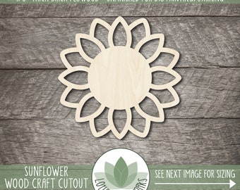 Sunflower Shape: Wood Cutouts For Craft Projects, Unfinished Laser Cut Painting Blanks