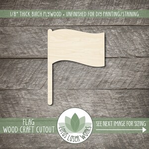 Wood Flag Shape, Laser Cut Craft Blanks, Unfinished Wooden Painting Cutouts