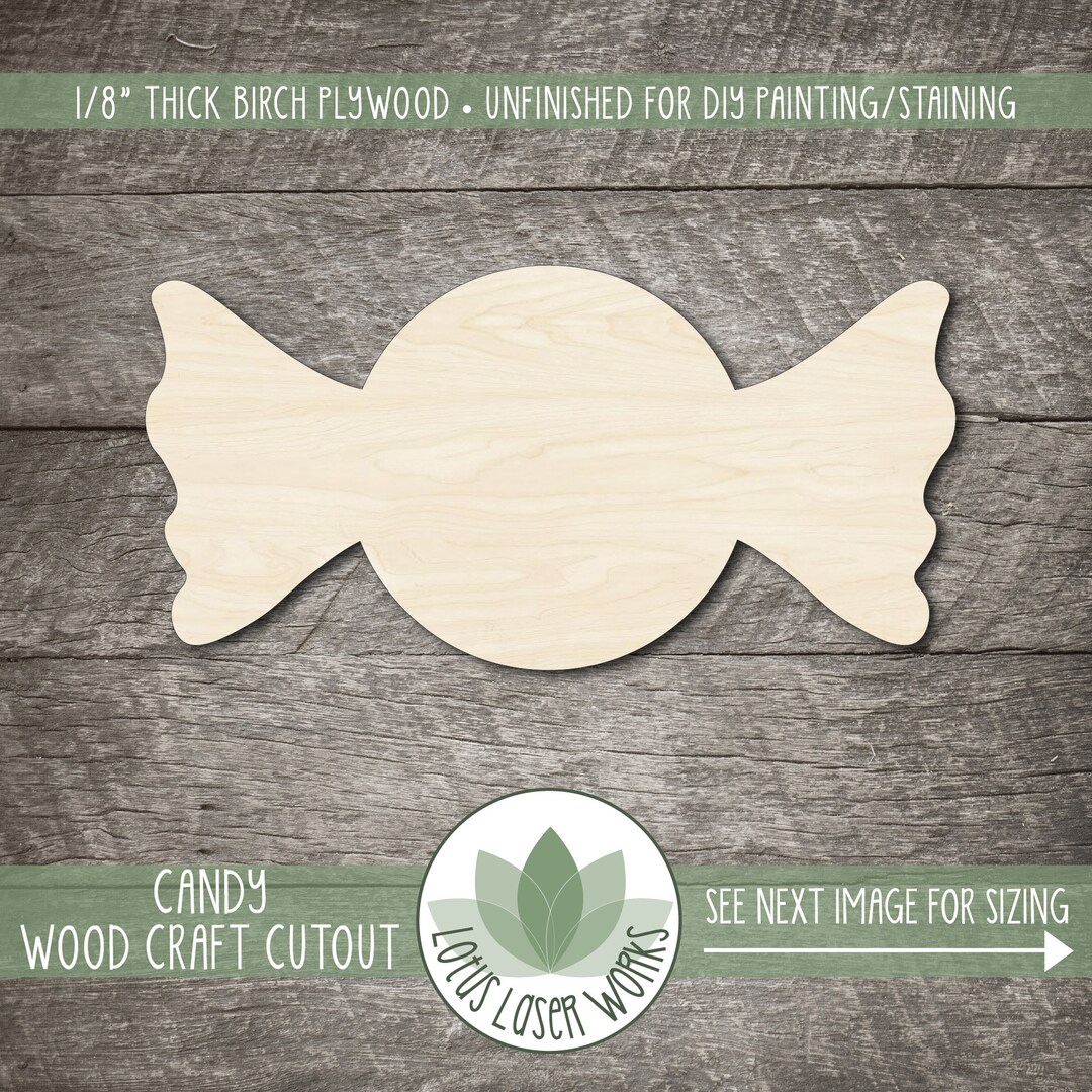 Dessert Candy Cane - Laser Cut Out Unfinished Wood Craft Shape XMS49 Dessert Candy Cane - Laser Cut Out Unfinished Wood Craft Shape XMS49