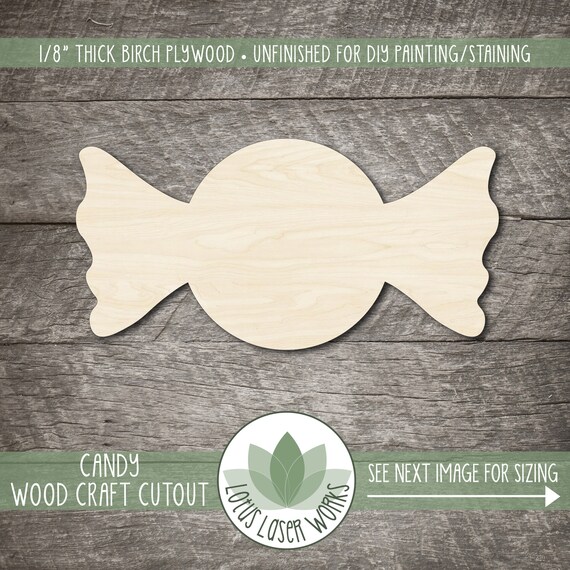 Dessert Candy Cane - Laser Cut Out Unfinished Wood Craft Shape XMS49 Dessert Candy Cane - Laser Cut Out Unfinished Wood Craft Shape XMS49
