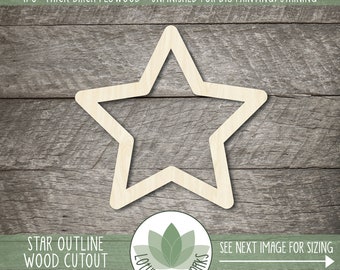 Star Cutout: Wood Shapes For Craft Projects, Laser Cut Painting Blanks