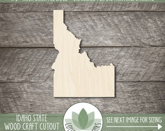 Idaho State Wood Craft Cutout, Wooden Painting Blanks, DIY Craft Projects