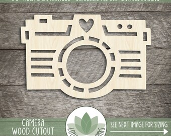 Camera Shape: Wood Cutouts For Craft Projects, Unfinished Laser Cut Blanks