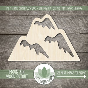 Scene Mountain - Laser Cut Out Unfinished Wood Craft Shape XTR86 Scene Mountain - Laser Cut Out Unfinished Wood Craft Shape XTR86