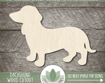 Dachshund Shape - Laser Cut Wood Cutouts For Craft Projects, Dog Blanks