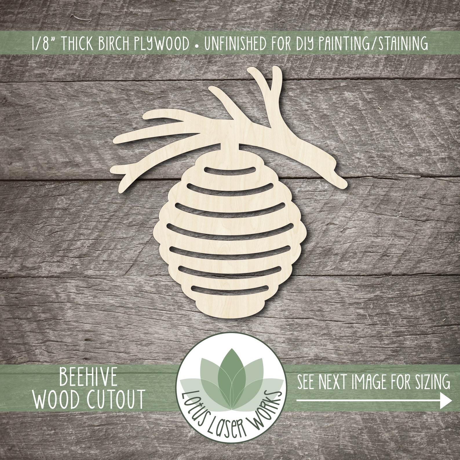 Beehive Wood Cutout Unfinished Wood Blanks Laser Cut Wooden Etsy