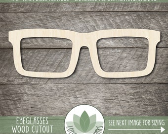 Eyeglasses  Shape: Unfinished Wood Cutouts For Crafting, Laser Cut Painting Blanks