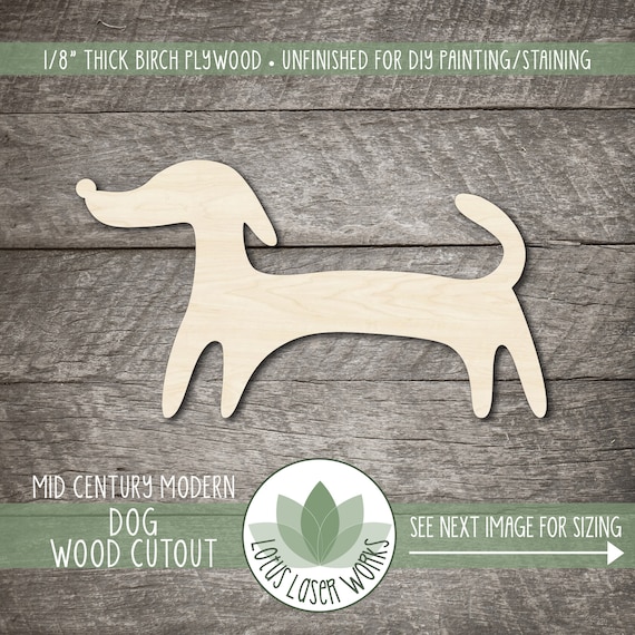 Dog - Laser Cut Out Unfinished Wood Craft Shape DOG10 Dog - Laser Cut Out Unfinished Wood Craft Shape DOG10