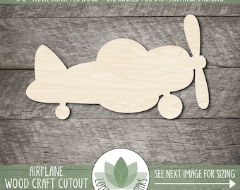Airplane Shape: Wood Craft Supplies, Unfinished Propeller Plane Cutout For Crafting, Party Decorations