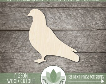 Pigeon Cutout For Crafts - Unfinished Laser Cut Wood Shapes, Bird Painting Blanks