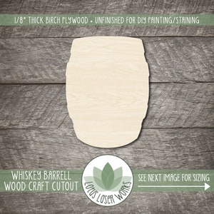 Wooden Craft Cutouts, Whiskey Barrel Wood Shape, Unfinished Blanks For Painting, Craft Supplies