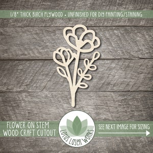 Birch Plywood Flower Cutout: Unfinished Wood Craft Shape