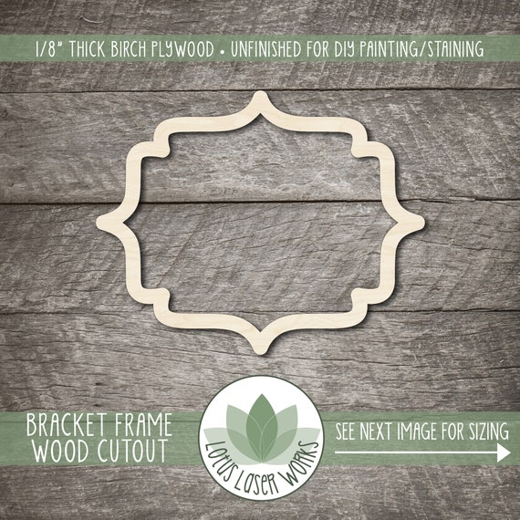 Shelf Bracket - Laser Cut Out Unfinished Wood Craft Shape SHLF8 Shelf Bracket - Laser Cut Out Unfinished Wood Craft Shape SHLF8