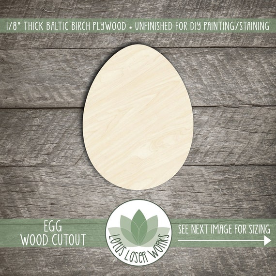 Wood Blanks 10x Wooden Easter Egg Wooden craft supplies Wood Egg wooden cutouts MG000889 1 Shapes