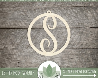 Wood Letter Cutout For DIY Crafting Supplies, Wood Monogram Wall Decor, Personalized Wood Letter Christmas Ornament, Unfinished Wood Letter