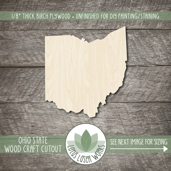 Ohio State Wood Shape, Unfinished Wooden Painting Blanks, Craft Cutouts