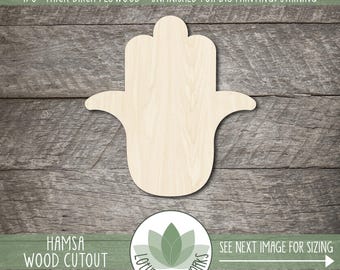 Hamsa Shape - Wood Cutouts For Craft P, Unfinished Laser Cut Werath Decorations