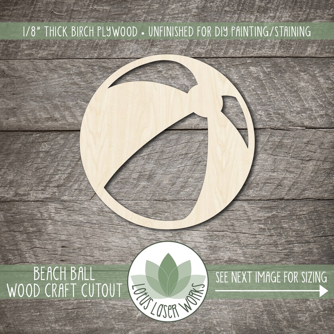 Beach Ball - Laser Cut Out Unfinished Wood Craft Shape BCH2 Beach Ball - Laser Cut Out Unfinished Wood Craft Shape BCH2