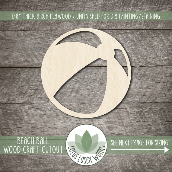 Beach Ball - Laser Cut Out Unfinished Wood Craft Shape BCH2 Beach Ball - Laser Cut Out Unfinished Wood Craft Shape BCH2