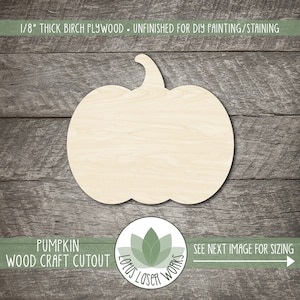 Pumpkin Wood Shape, Halloween Themed Cutouts For DIY Crafts, Autumn Painting Blanks