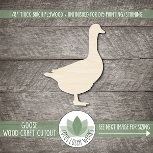 Wooden Goose Cutout, Craft Shapes, Wooden Painting Blanks