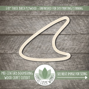 Mid Century Modern Boomerang Wood Shape, MCM Cutouts For Craft Projects