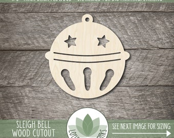 Sleigh Bell Cutout  |  Wood Shapes For Craft Projects, Laser Cut Blanks