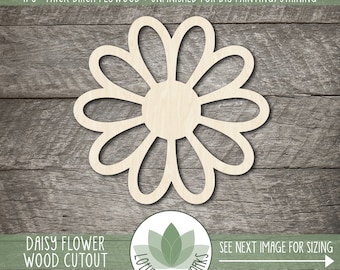 Daisy Shape: Wood Craft Supplies, Unfinished Flower Cutouts For Crafting, Painting Blanks
