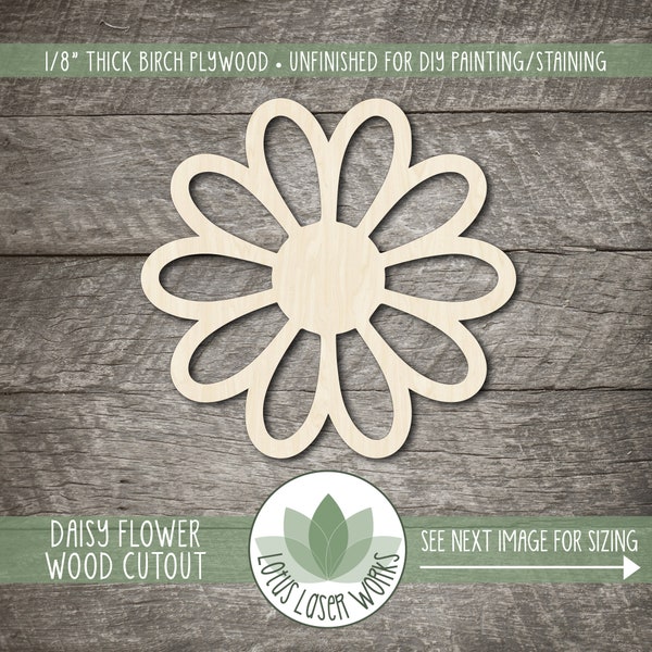 Wood Daisy Shape, Wood Flower Embellishments, Wooden Daisy Cutout, Wood Flower Shapes