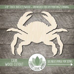 Crab Shape, Ocean Animal Wood Cutouts For Craft Projects, Painting Blanks