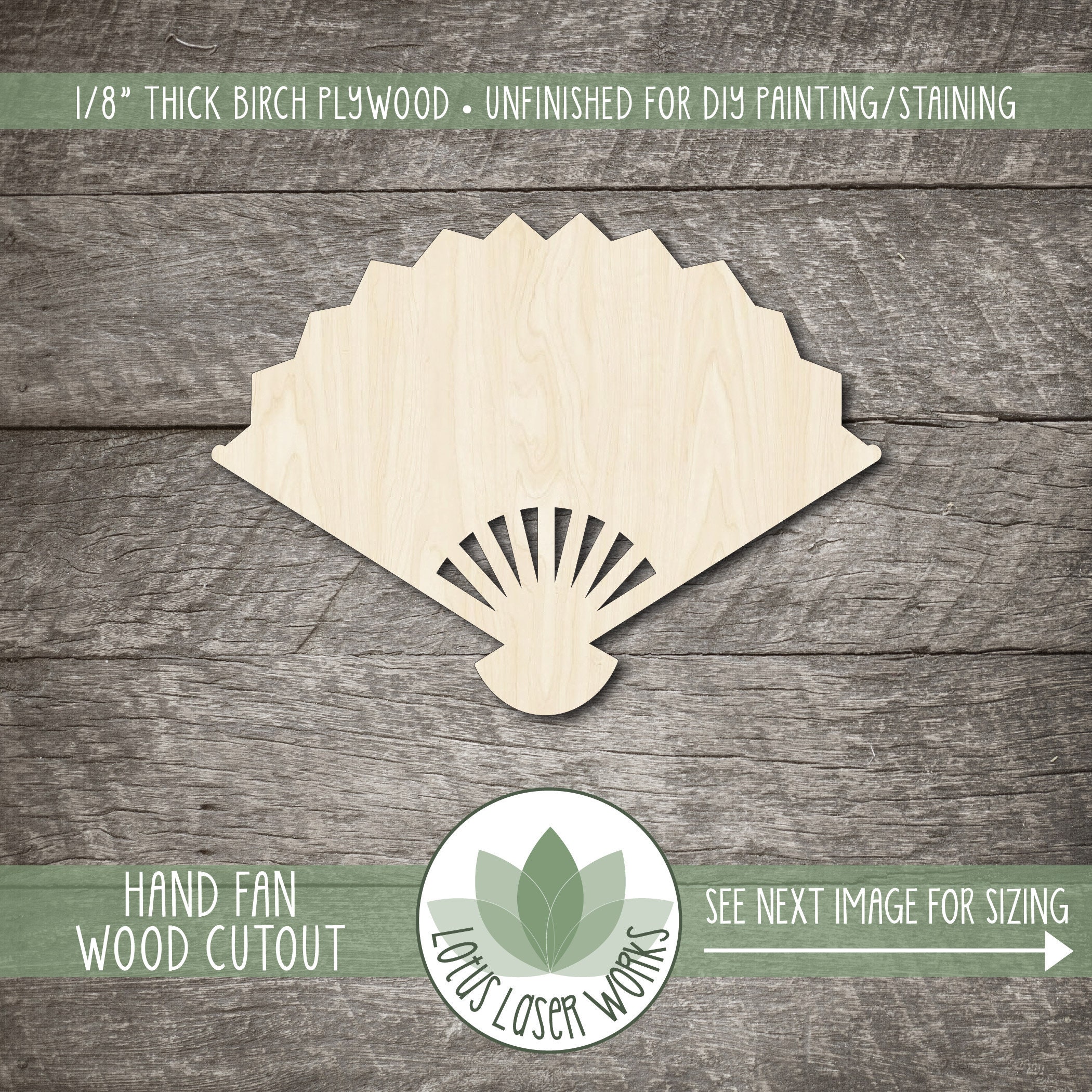 Hand Fan Wood Shape: Unfinished Laser Cutouts for Crafting, Painting ...