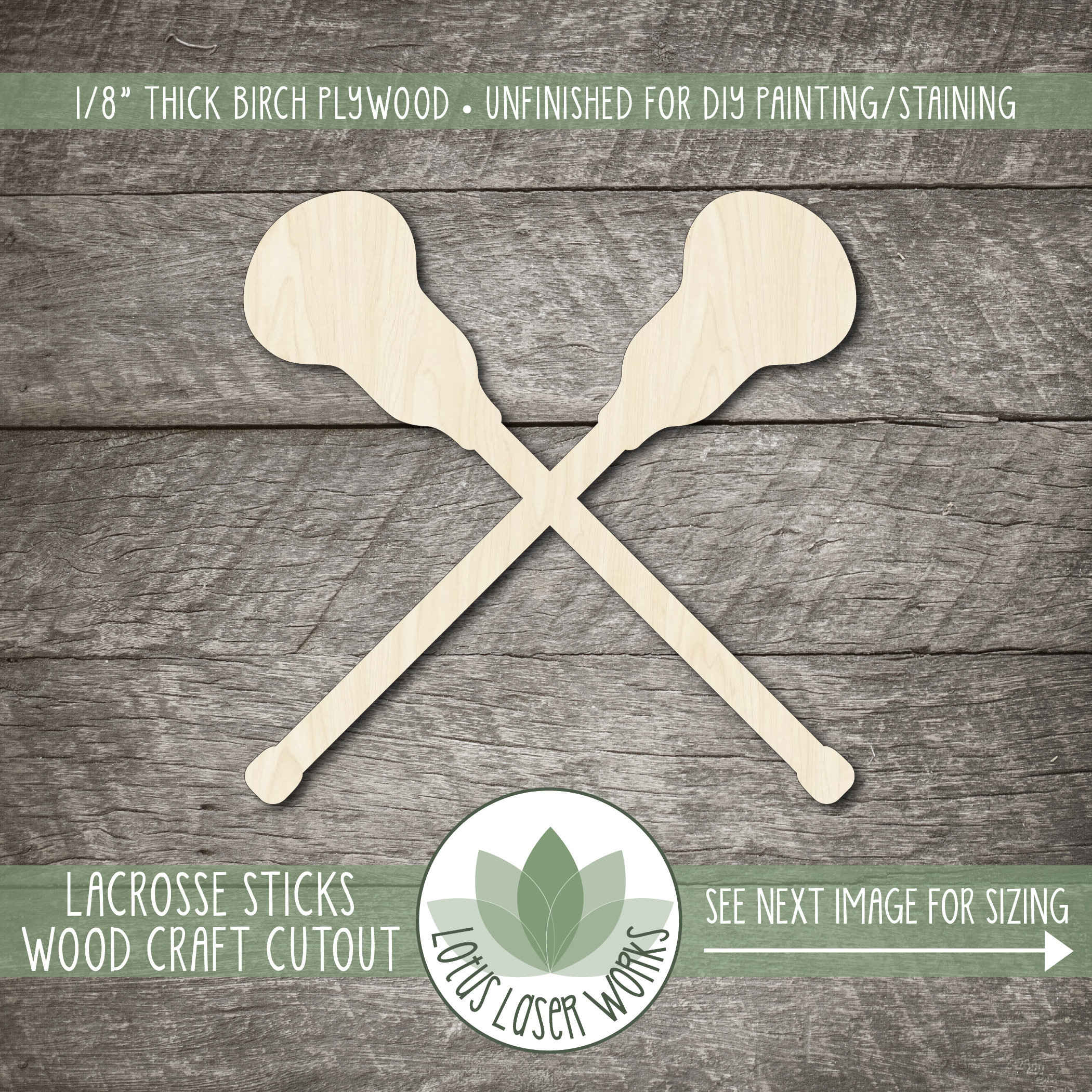 Crossed Lacrosse Sticks - Laser Cut Wood Shape SPT196 – The Wood Shape Store