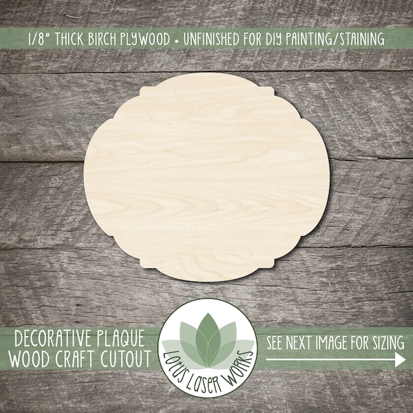 Oval Plaque Wood Shape, Laser Cut Blanks, Unfinished Wooden Craft Cutouts