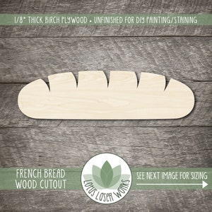 Wood Crafting Blanks - French Bread Loaf Shape - Wooden Food Cutouts