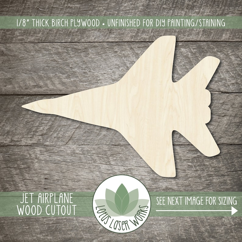 Airplane Nursery Decor Jet Airplane Wood Cutout Blank Wood Craft Shapes Jet Airplane Party Decor