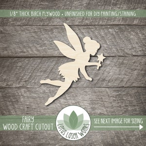 Wood Fairy Shape, Laser Cut Craft Blanks, Unfinished Wooden Cutouts
