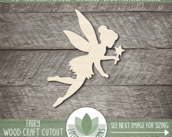 Wood Fairy Shape, Laser Cut Craft Blanks, Unfinished Wooden Cutouts