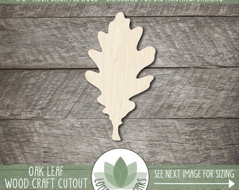 Oak Leaf Cutout: Unfinished Laser Cut Wood  For Crafts, Fall Themed Painting Blanks